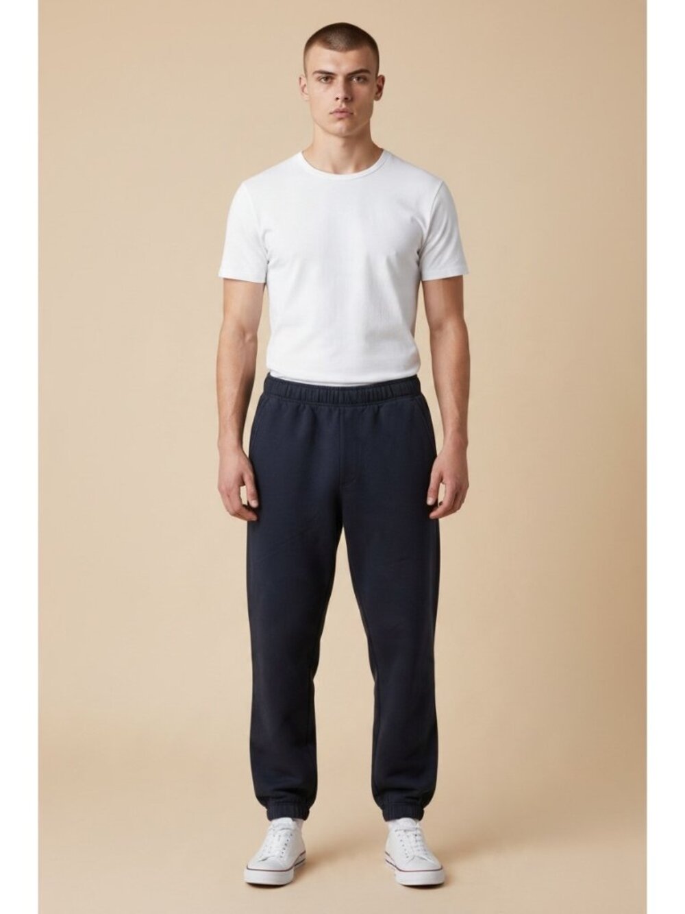 L.L.Bean Mens Navy Fleece Sweatpants Joggers M 30 Zip Pocket